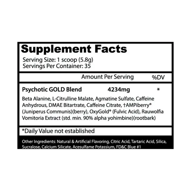 TABLA INSANE LABZ PSYCHOTIC GOLD 35 SERV FRUIT PUNCH.webp
