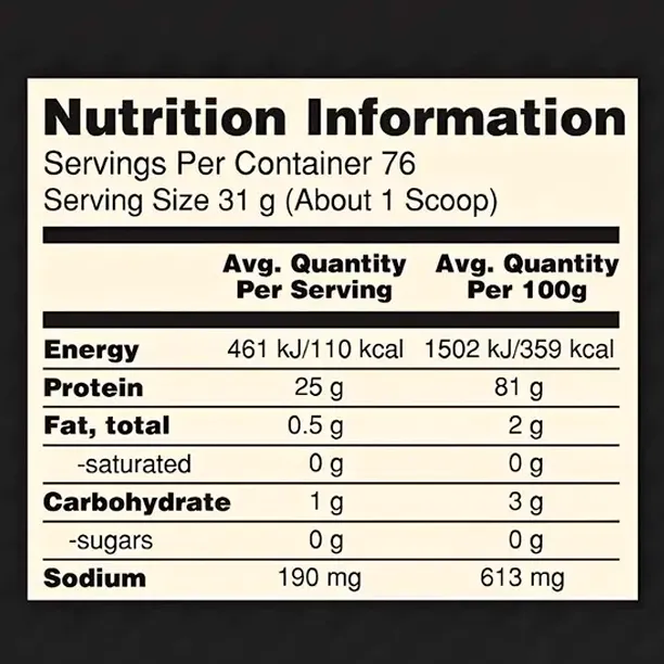 table ON 100% WHEY GOLD STD ISOLATE 5.20LB CHOCOLATE.webp