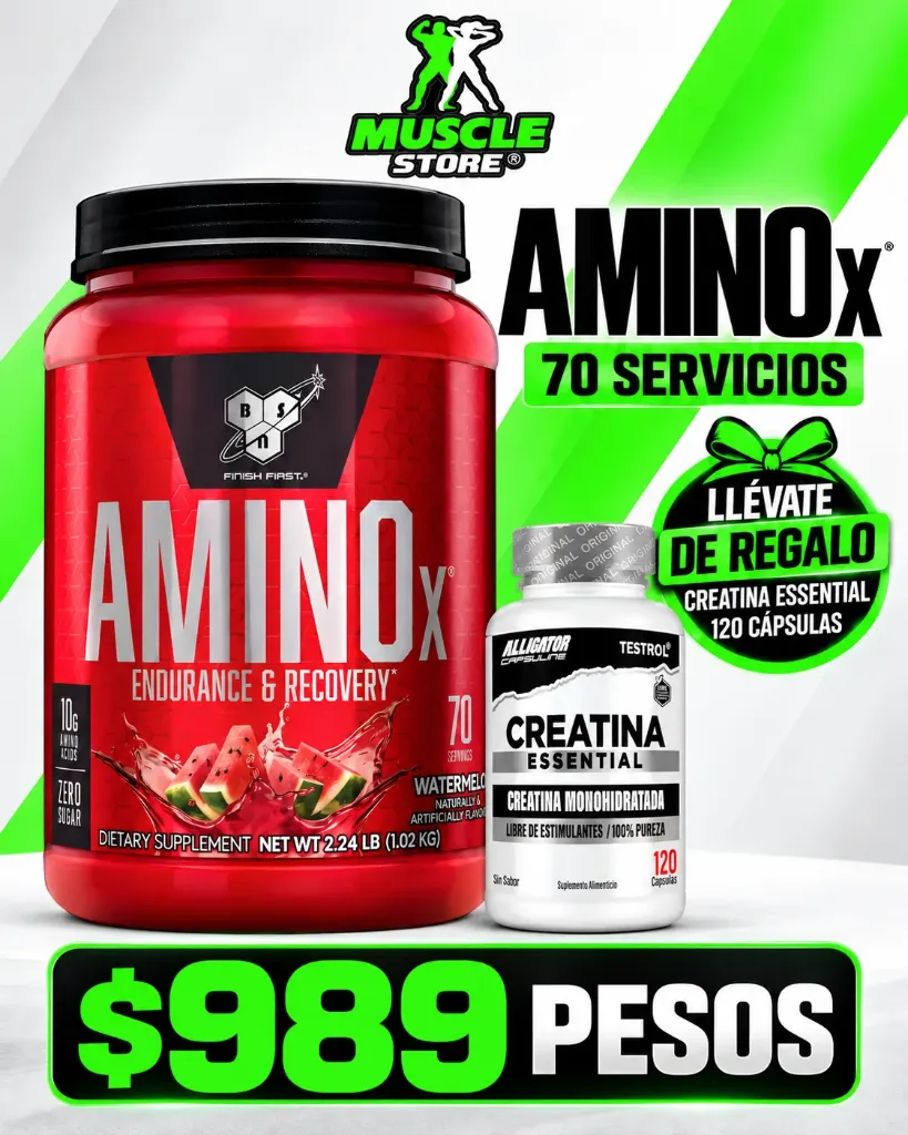 KIT AMINO X 70 SERV FRUIT PUNCH + CREATINA ESSENTIAL 120 caps