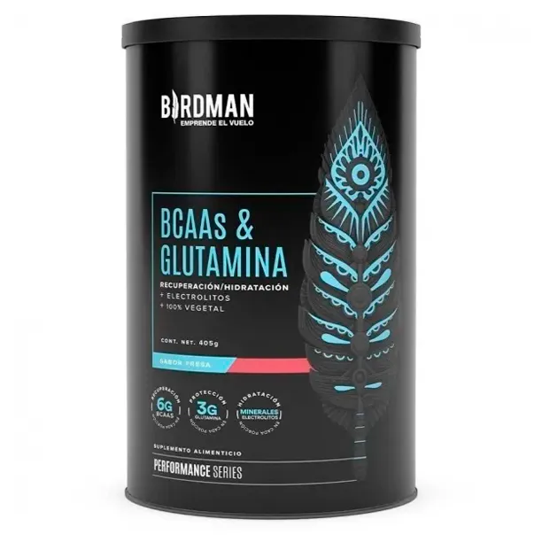 BIRDMAN BCAA Y GLUTAMINA 405 GRS FRESA
