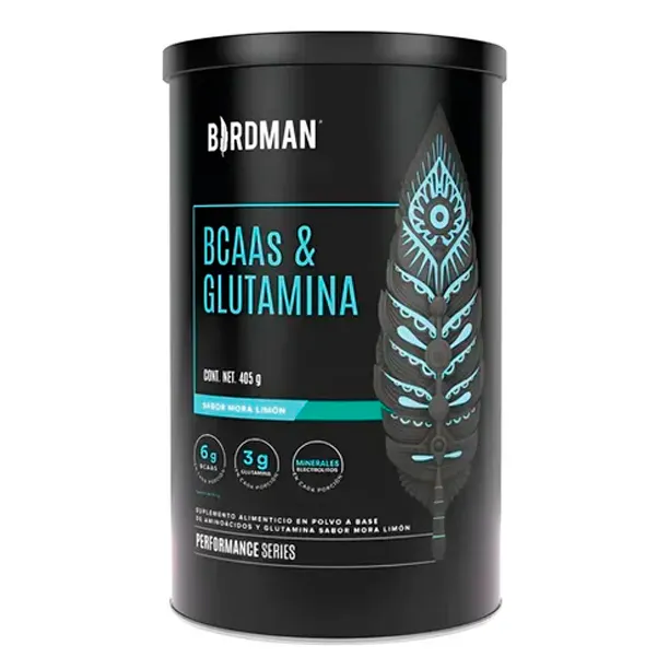BIRDMAN BCAA Y GLUTAMINA 405 GRS MORA LIMON