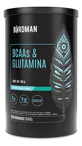 BIRDMAN BCAA Y GLUTAMINA 405 GRS MORA LIMON